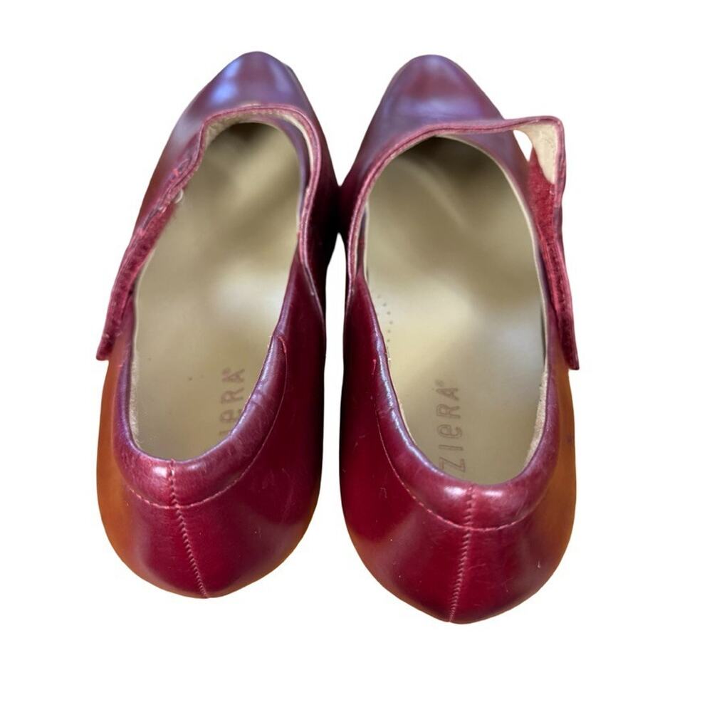 Ziera Kumfs Veil Burgundy Kitten Heels Mary Jane Leather Shoes Comfort 39/ 8.5 W - Picture 9 of 16